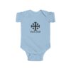 Jerusalem Cross Deus Vult Front Print Infant Fine Jersey Bodysuit - Image 4