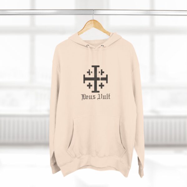 Jerusalem Cross Deus Vult Front Print Three-Panel Fleece Hoodie (W) - Image 4