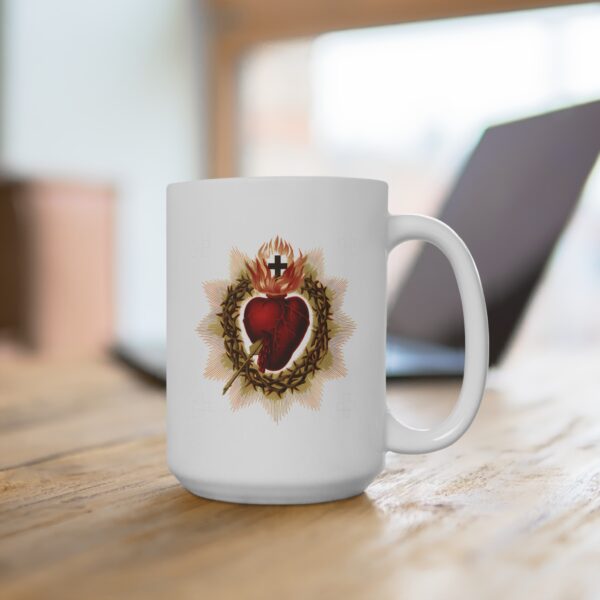 Most Sacred Heart of Jesus Print Both Sides Mug 15oz - Image 3