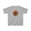 Entwined Twin Hearts Small Left Chest / Sacred Heart of Jesus Large Back Print Kids Heavy Cotton™ Tee - Image 2