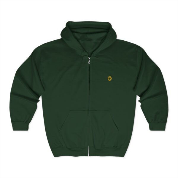 Embroidered Entwined Twin Hearts Heavy Blend™ Full Zip Hooded Sweatshirt (M) - Image 5