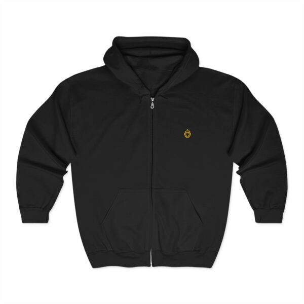 Embroidered Entwined Twin Hearts Heavy Blend™ Full Zip Hooded Sweatshirt (M) - Image 3