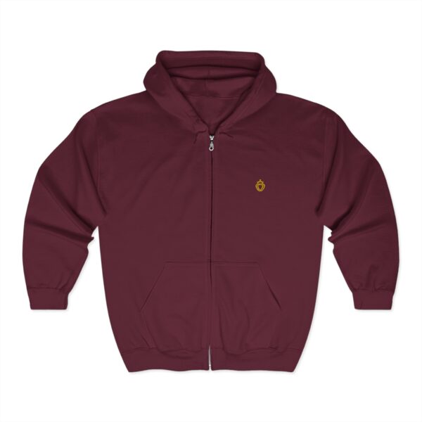 Embroidered Entwined Twin Hearts Heavy Blend™ Full Zip Hooded Sweatshirt (M) - Image 4