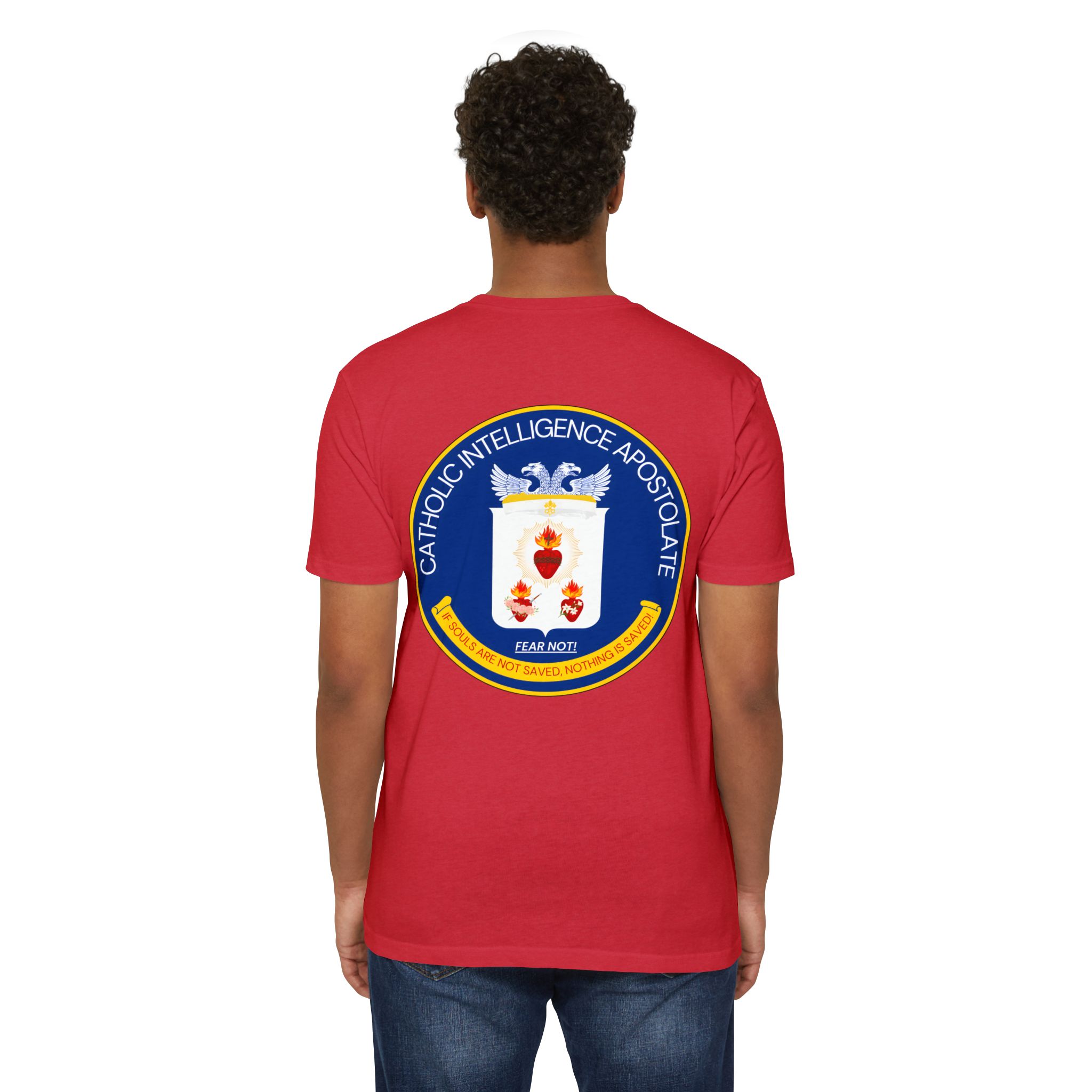 Catholic Intenlligence Apostolate Front & Back Print Unisex CVC Jersey T-shirt - Image 24