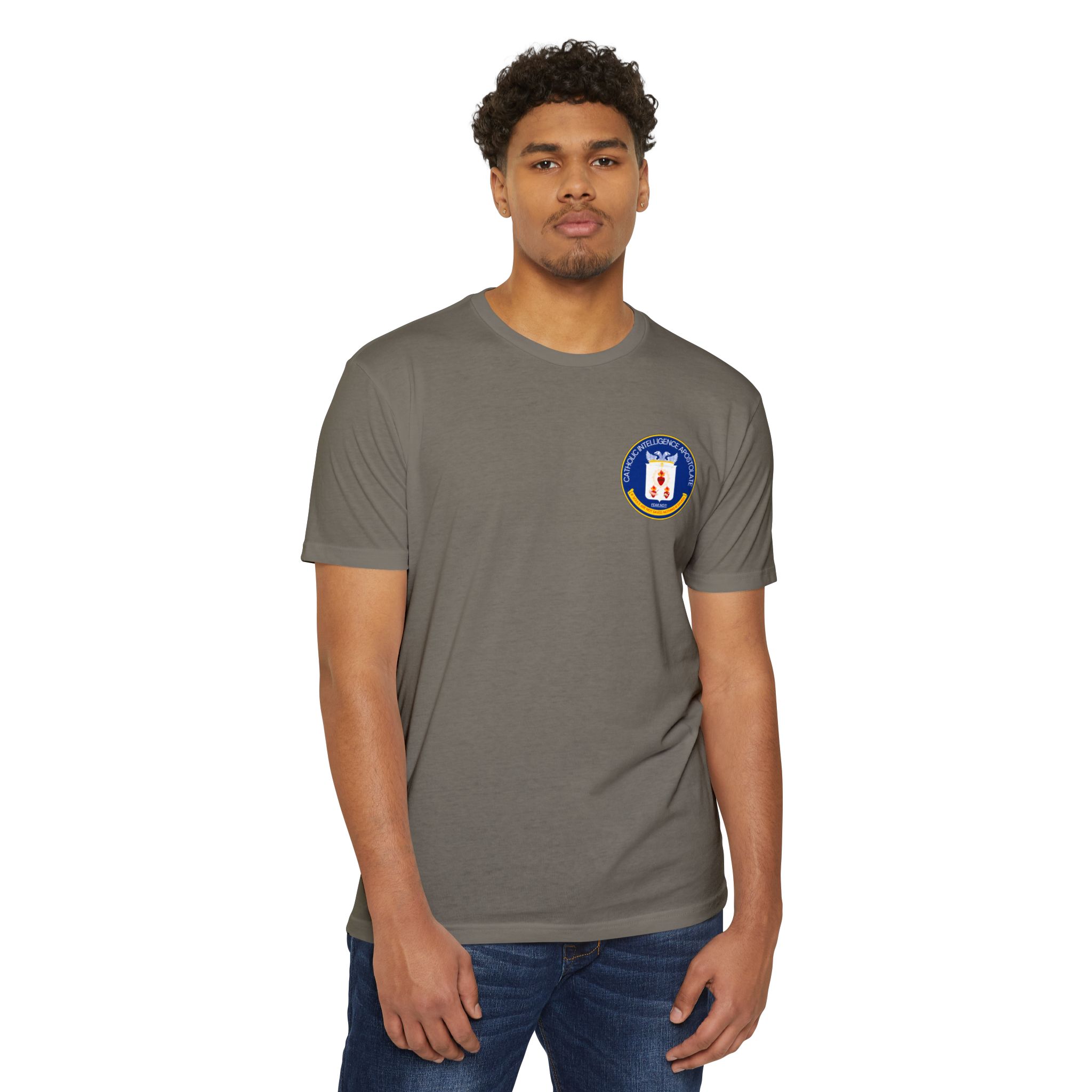Catholic Intenlligence Apostolate Front & Back Print Unisex CVC Jersey T-shirt - Image 7