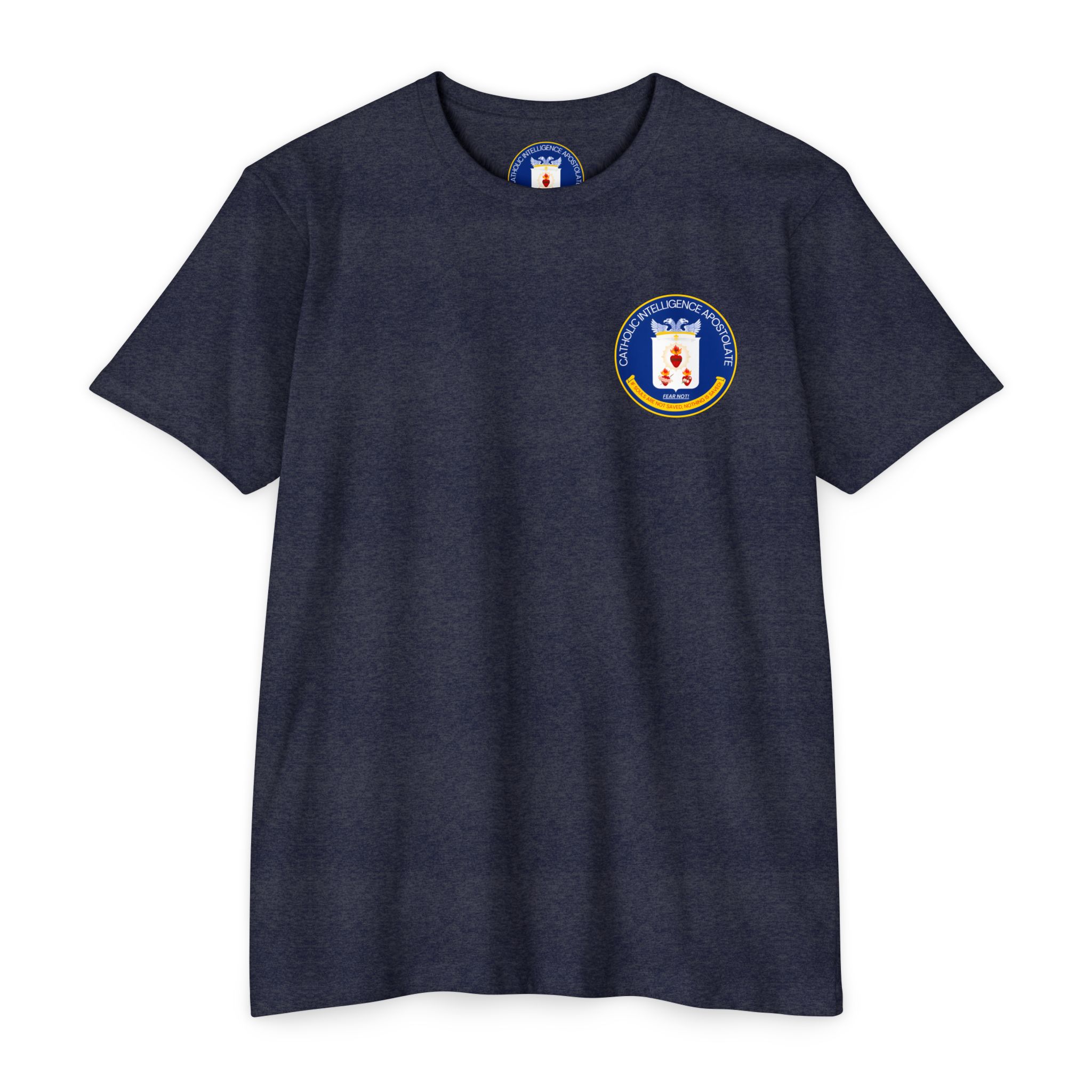 Catholic Intenlligence Apostolate Front & Back Print Unisex CVC Jersey T-shirt - Image 17