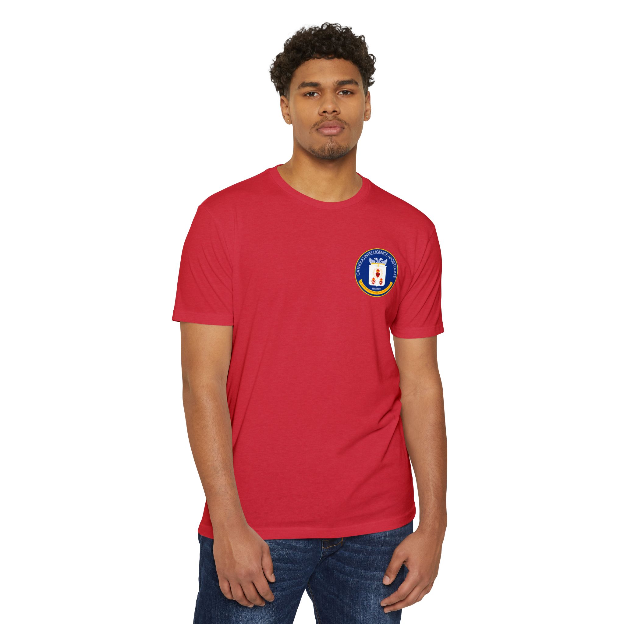 Catholic Intenlligence Apostolate Front & Back Print Unisex CVC Jersey T-shirt - Image 23