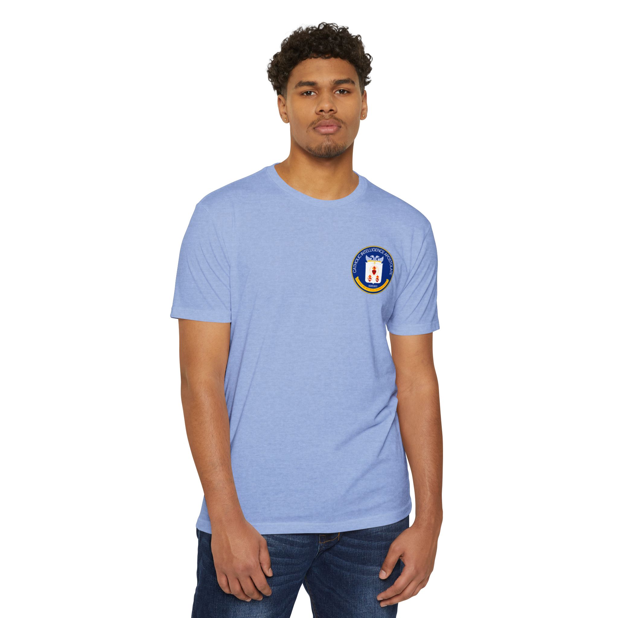 Catholic Intenlligence Apostolate Front & Back Print Unisex CVC Jersey T-shirt - Image 15