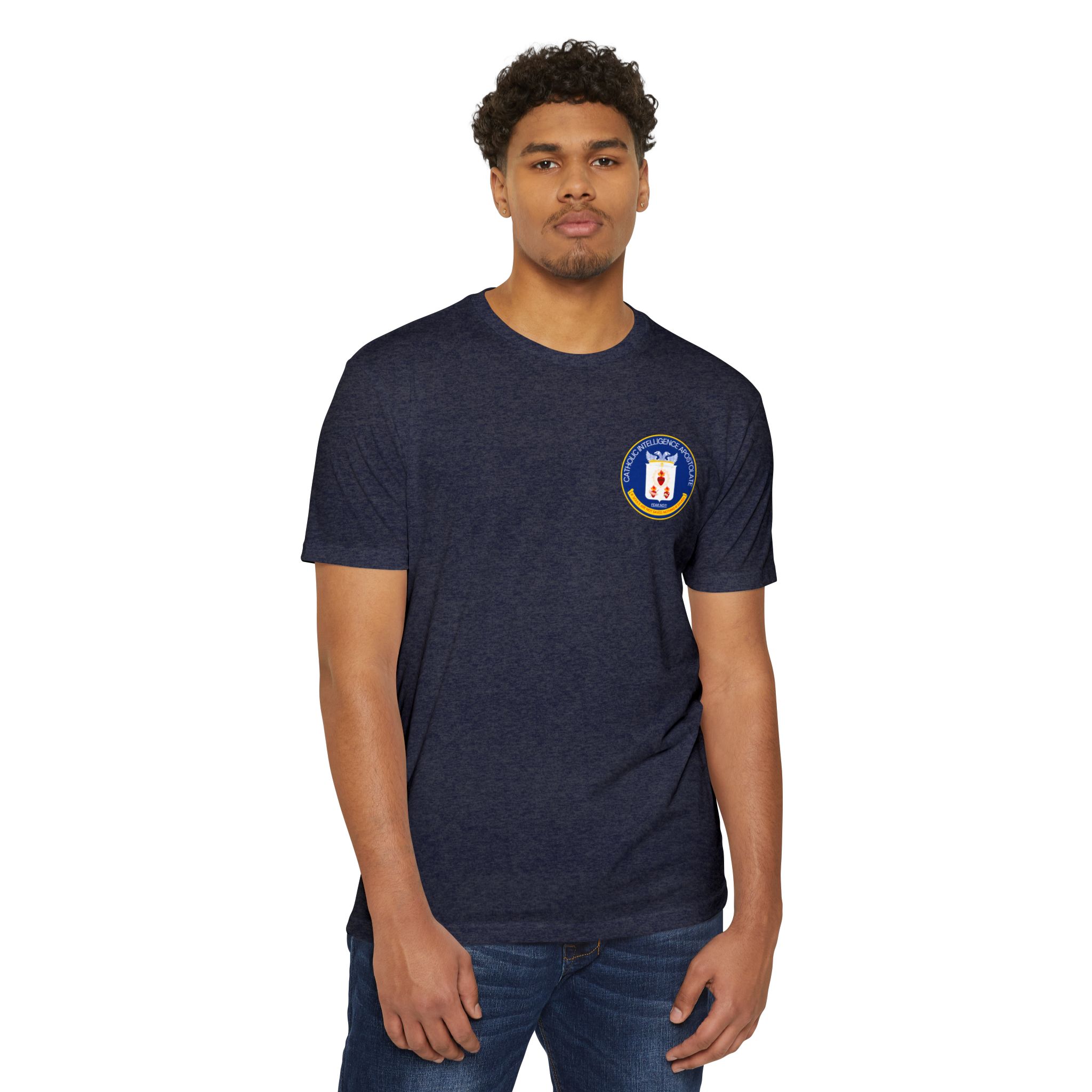 Catholic Intenlligence Apostolate Front & Back Print Unisex CVC Jersey T-shirt - Image 19