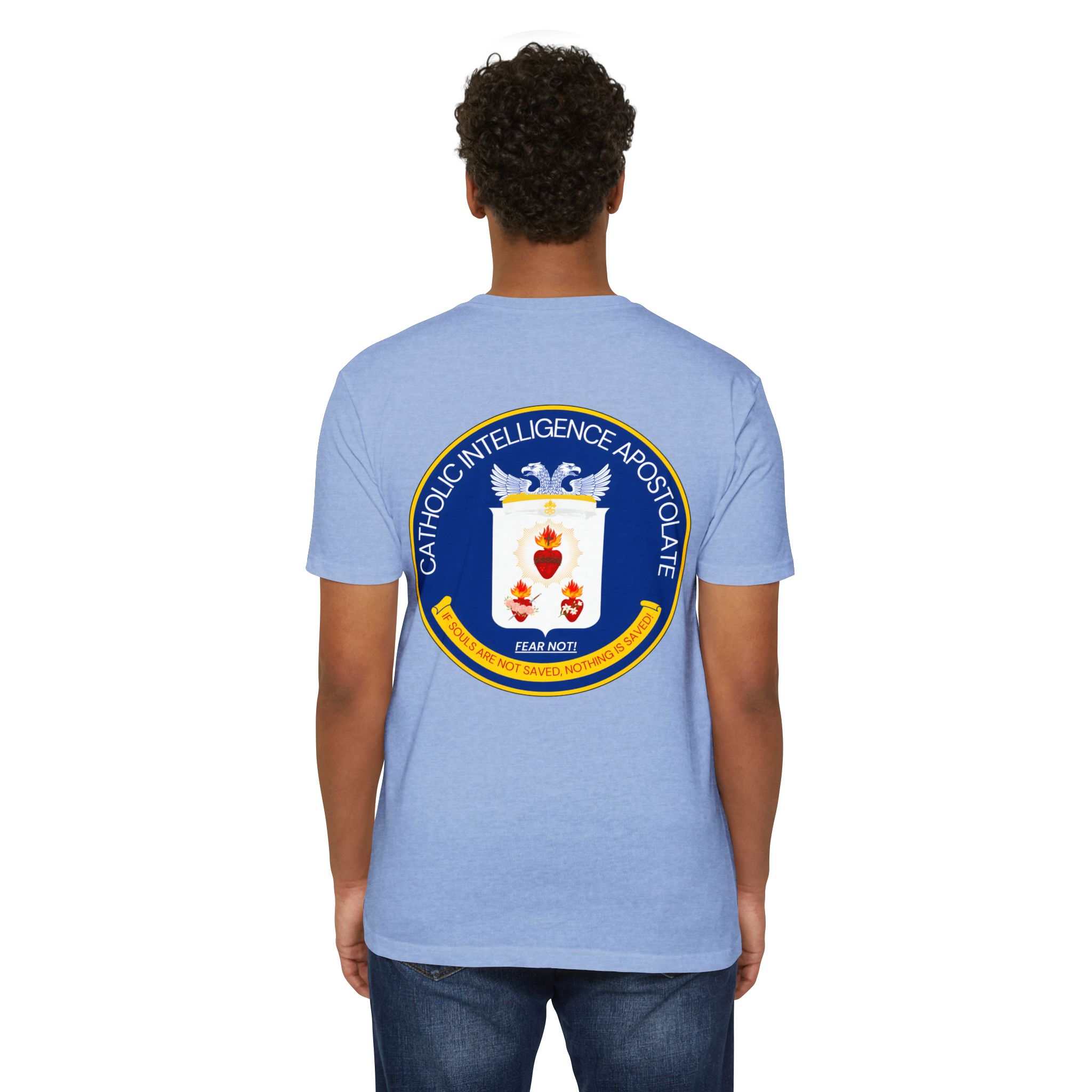 Catholic Intenlligence Apostolate Front & Back Print Unisex CVC Jersey T-shirt - Image 16