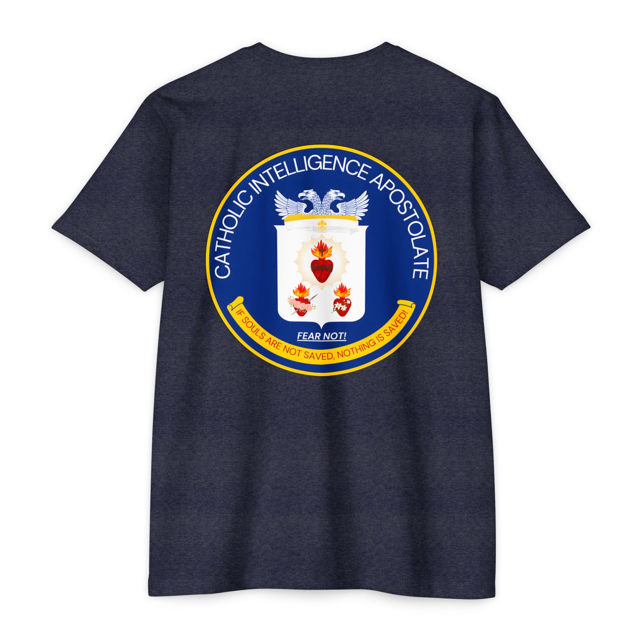 Catholic Intenlligence Apostolate Front & Back Print Unisex CVC Jersey T-shirt - Image 18
