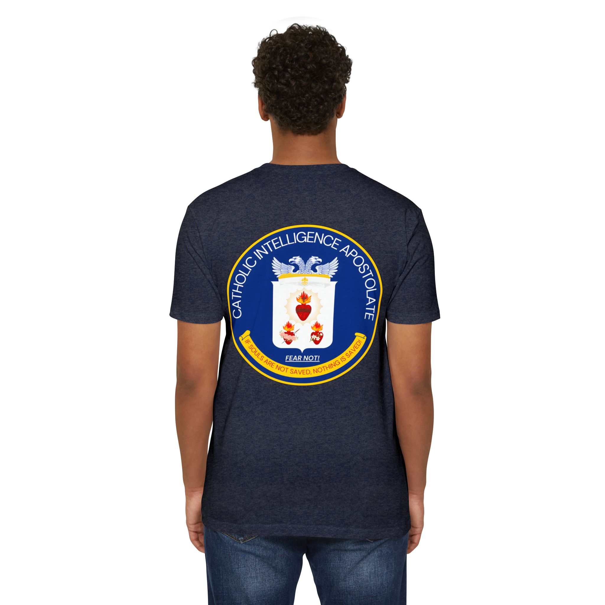Catholic Intenlligence Apostolate Front & Back Print Unisex CVC Jersey T-shirt - Image 20
