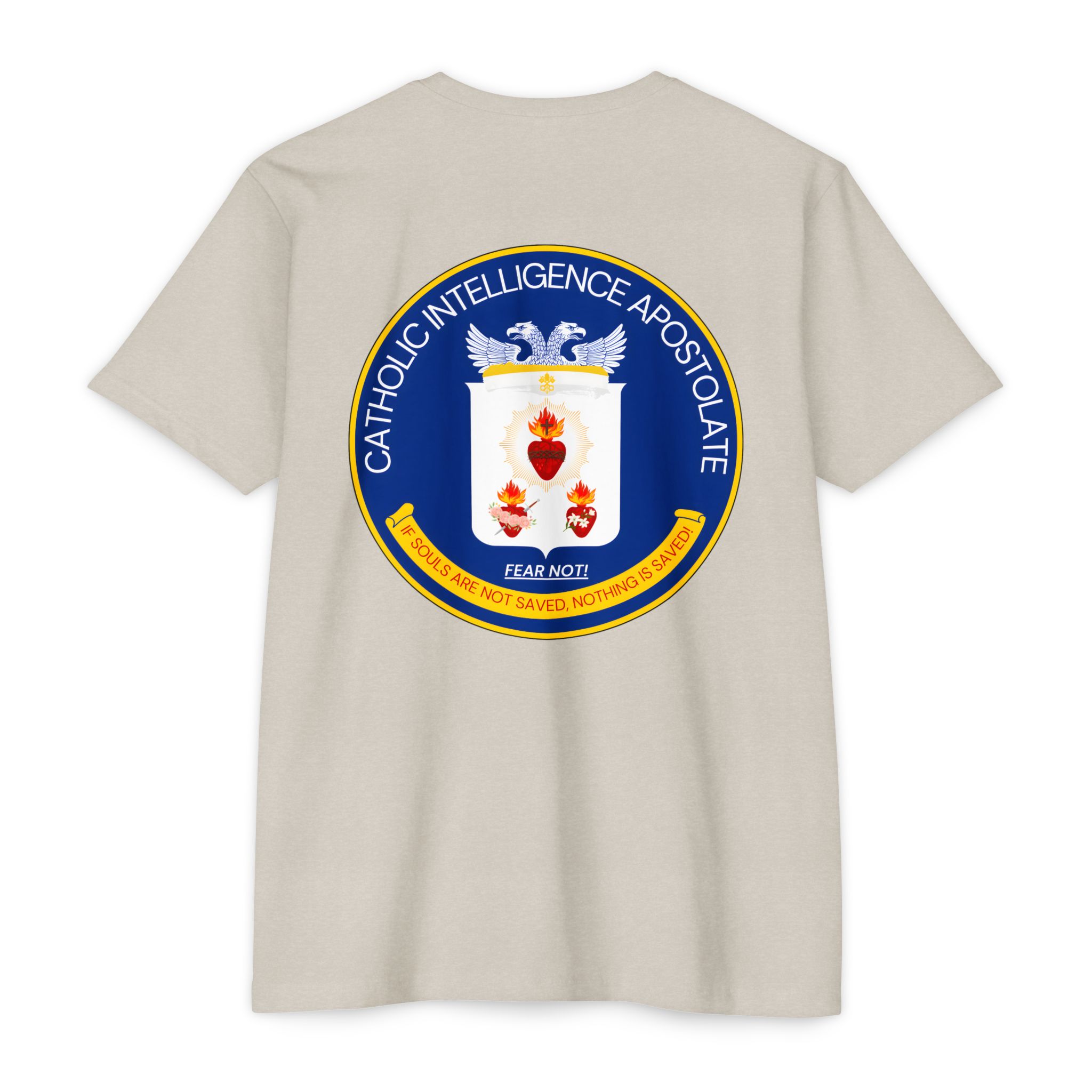 Catholic Intenlligence Apostolate Front & Back Print Unisex CVC Jersey T-shirt - Image 2