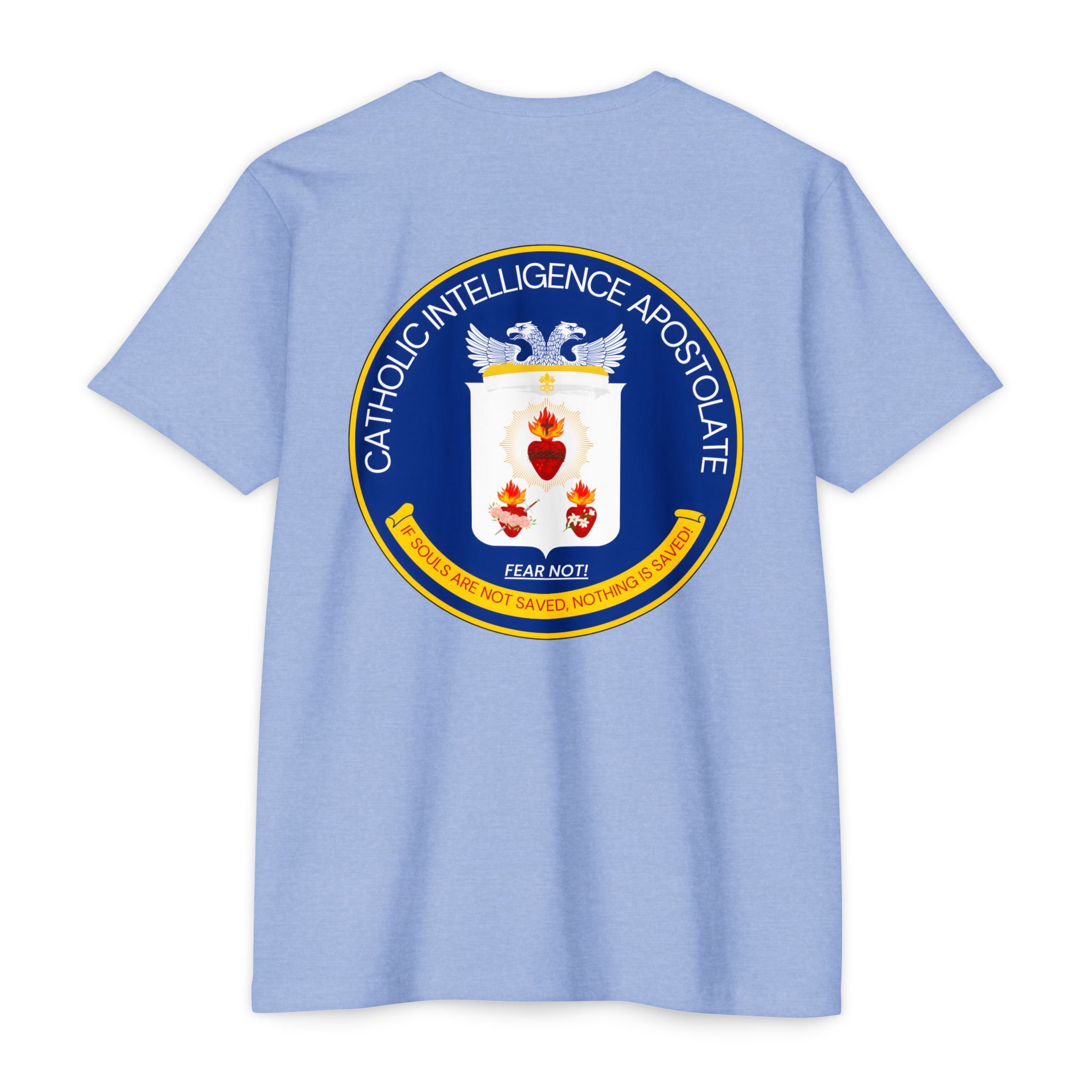 Catholic Intenlligence Apostolate Front & Back Print Unisex CVC Jersey T-shirt - Image 14