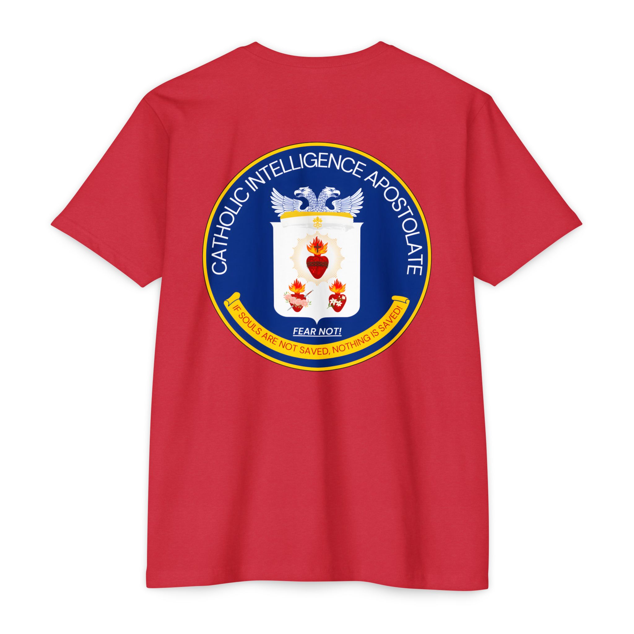 Catholic Intenlligence Apostolate Front & Back Print Unisex CVC Jersey T-shirt - Image 22