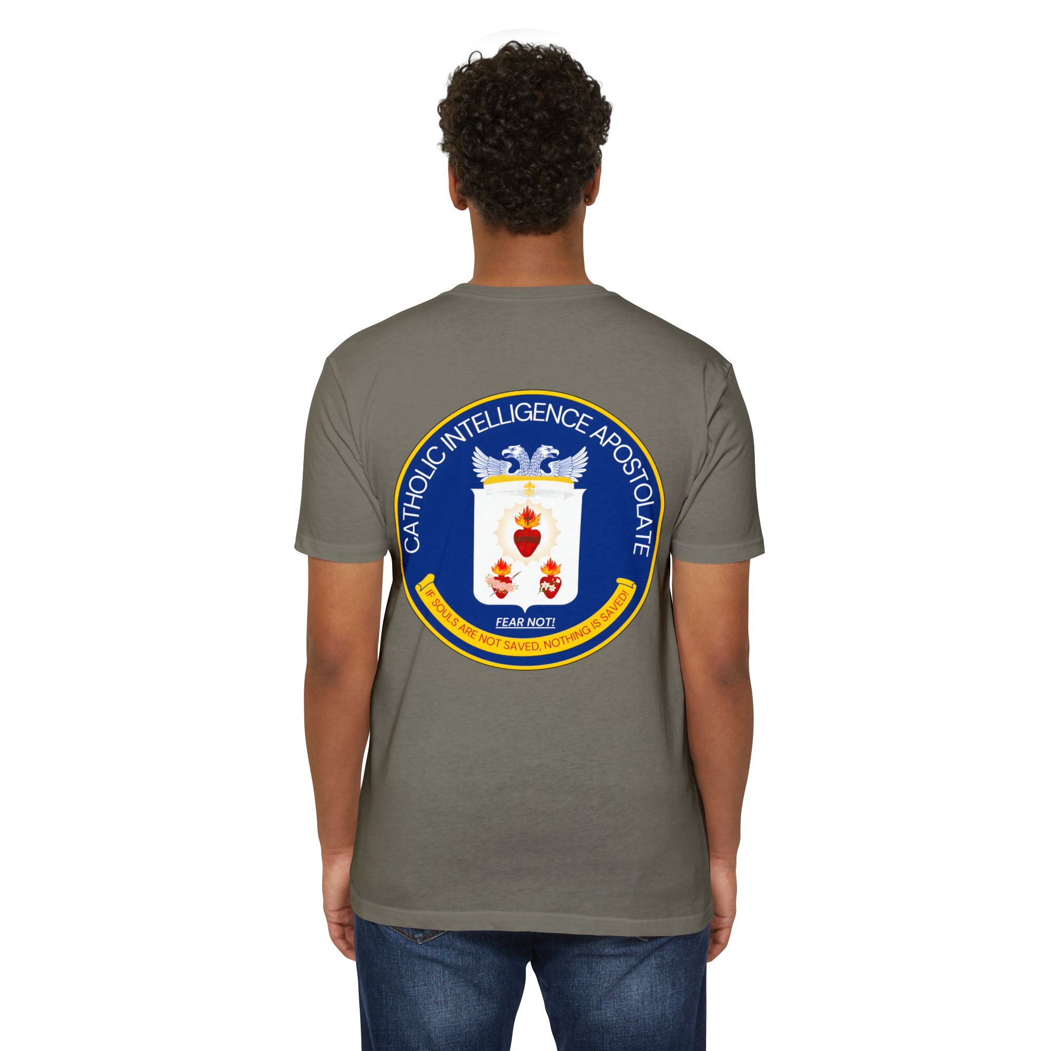 Catholic Intenlligence Apostolate Front & Back Print Unisex CVC Jersey T-shirt - Image 8
