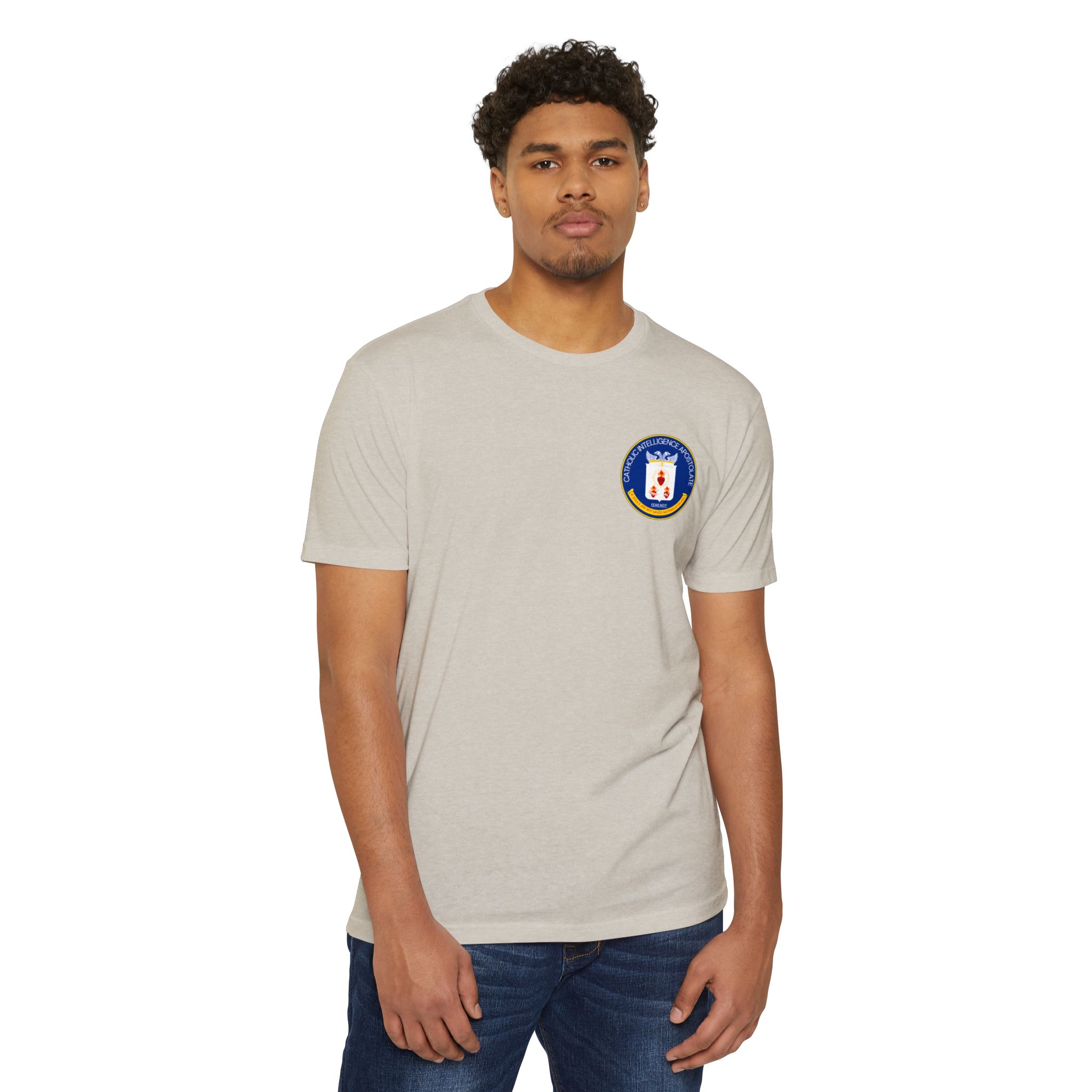 Catholic Intenlligence Apostolate Front & Back Print Unisex CVC Jersey T-shirt - Image 3