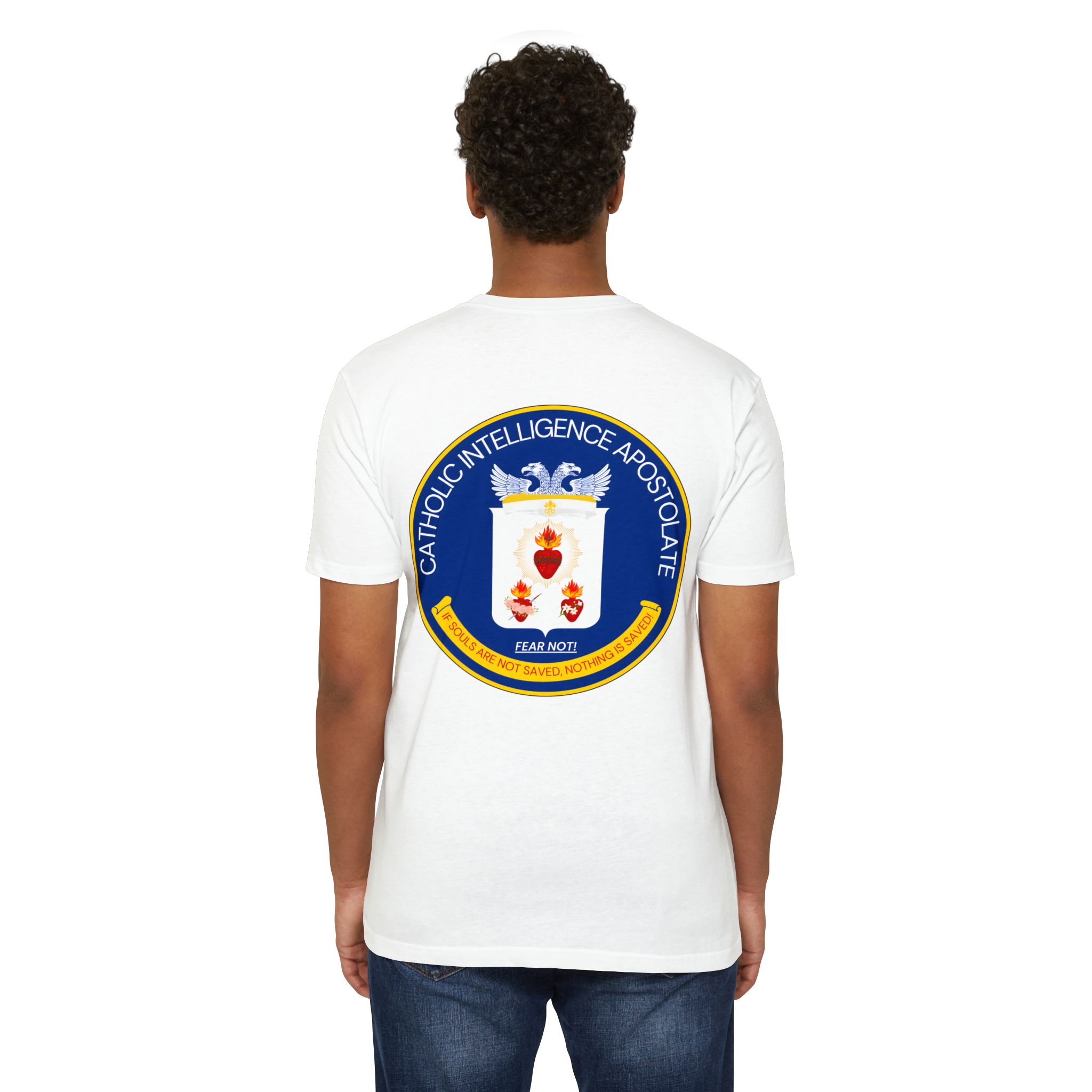 Catholic Intenlligence Apostolate Front & Back Print Unisex CVC Jersey T-shirt - Image 12