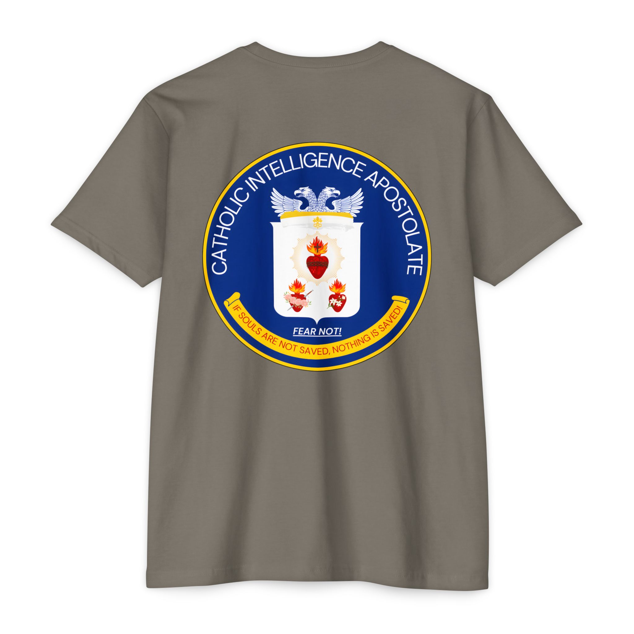 Catholic Intenlligence Apostolate Front & Back Print Unisex CVC Jersey T-shirt - Image 6